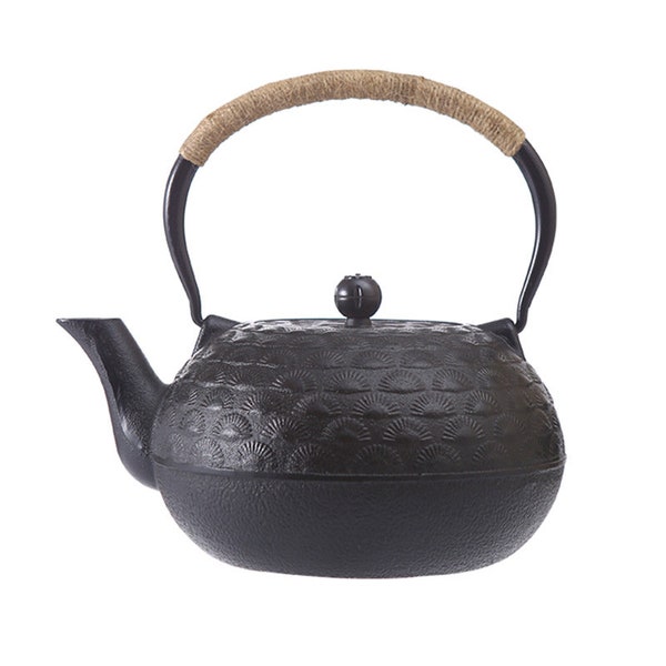 Oriarm Bouilloire à thé en fonte résistante à la cuisinière 1800 ml, pot japonais avec infuseur Nanbu Tetsubin noir sans émail