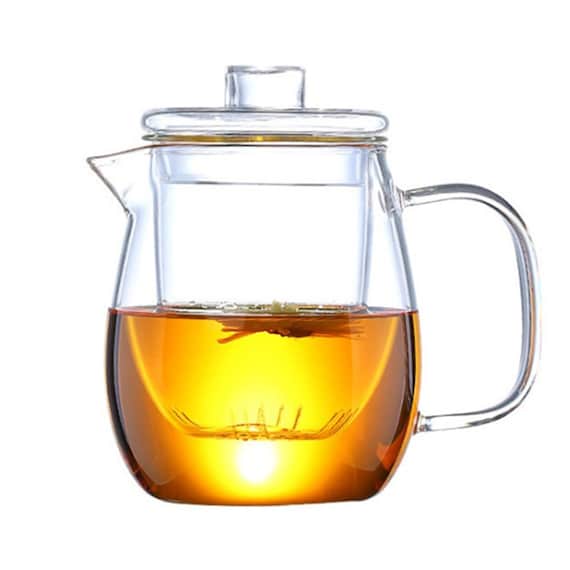 Tea Infuser Jug - Pitcher with Aluminium Lid & ABS Silver Handle 600ml
