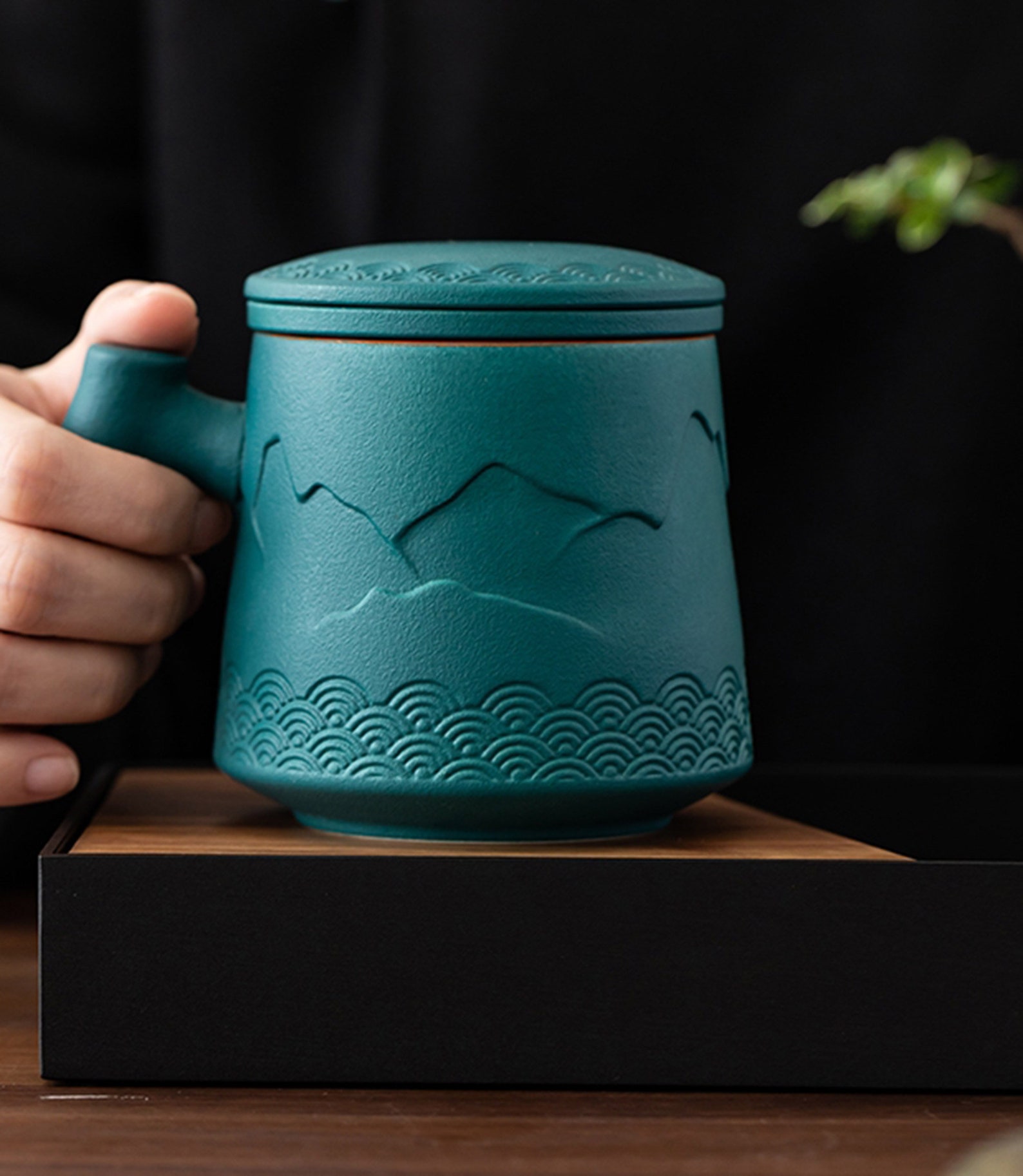 Ceramic Tea Cup With Infuser and Lid Pottery Tea Mugs Etsy