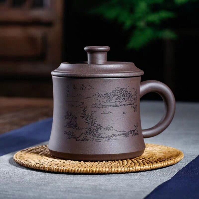Chinese Yixing Clay Tea Mug With Lid Yixing Zisha Pottery Tea Etsy