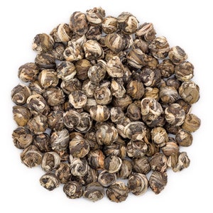 Oriarm Jasmine Dragon Pearls Green Tea Leaves, Chinese Jasmine Pearls Loose Leaf Tea 2nd Grade