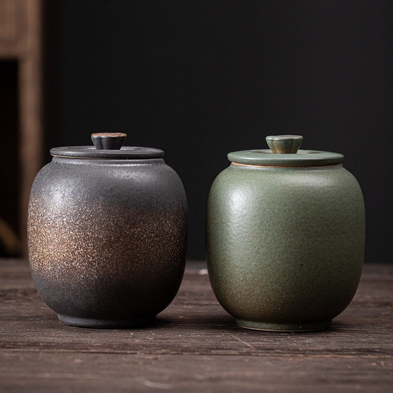 Oriarm Pottery Tea Canister Loose Leaf Tea Jars Ceramic Tea Etsy