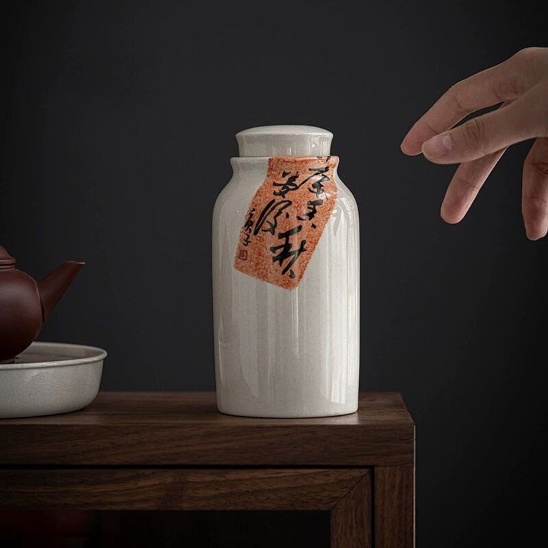 Oriarm Tea Canisters Loose Leaf Tea Jars for Storage Tea, Porcelain Tea