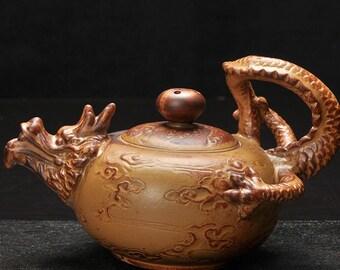 Chinese Ceramic Teapot Pottery Tea Pot with Dragon Pattern China Tea Set