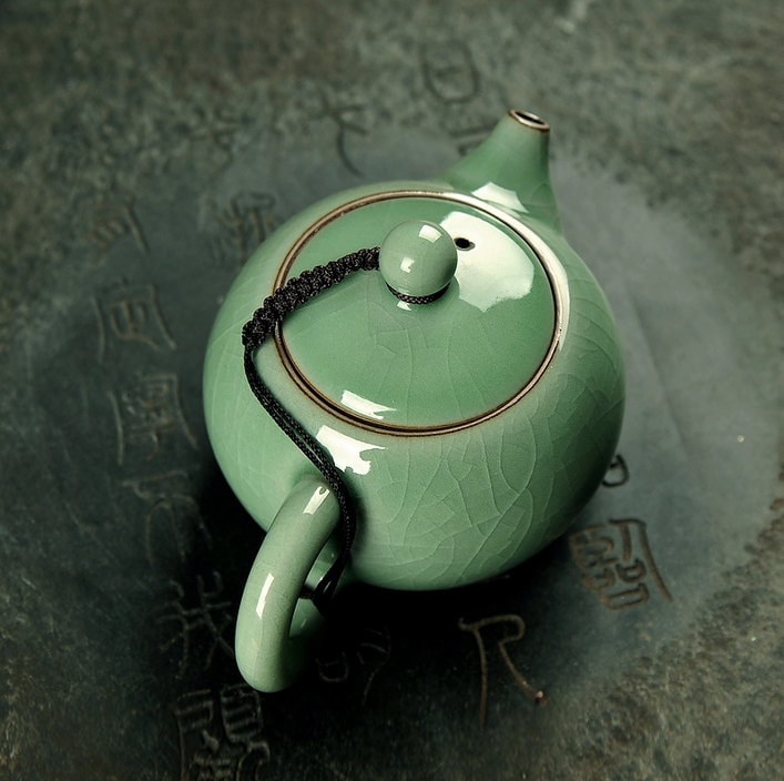 Qingci Celadon - Bamboo Joint Tea Cup - Long Quan Green Plum Celadon  Porcelain - Liu - Tea & Art Shop