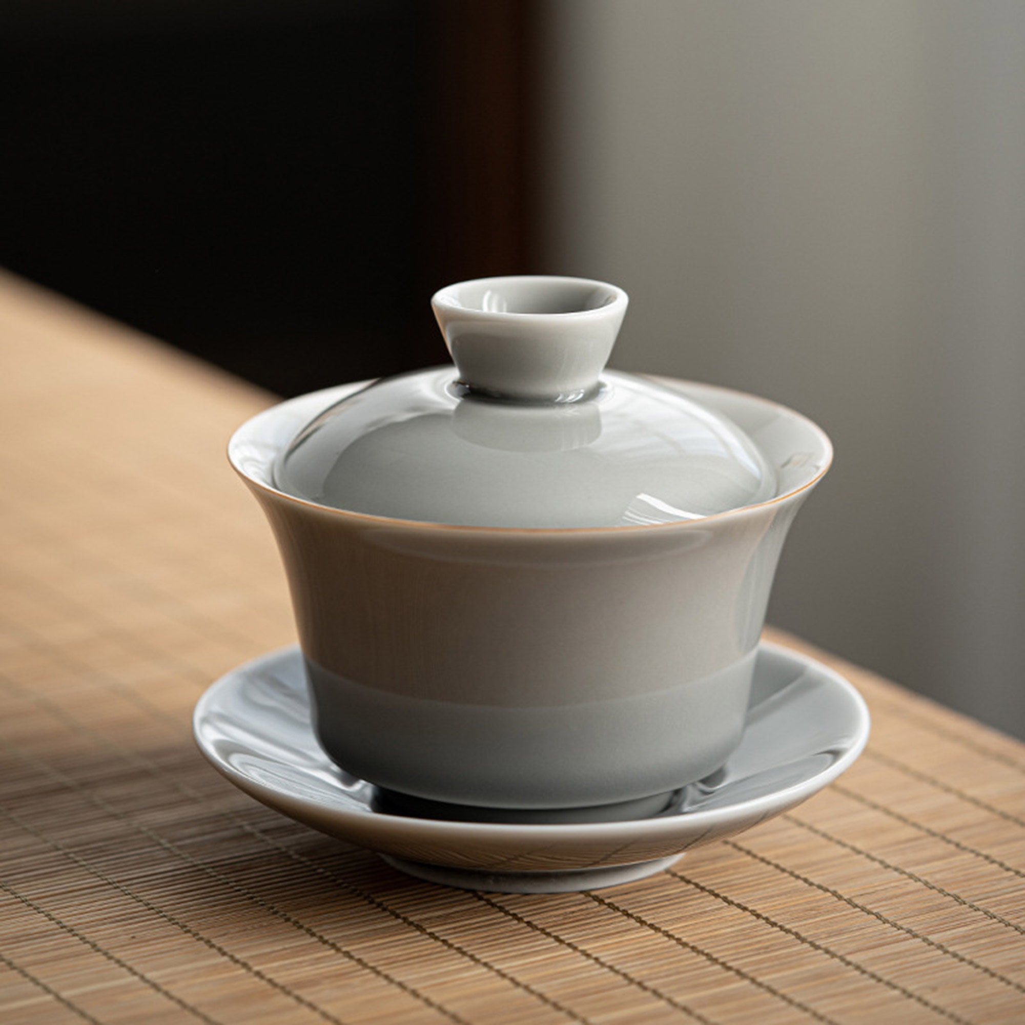Porcelain Gaiwan Cup Chinese Tea Cup with Saucer and Lid Etsy