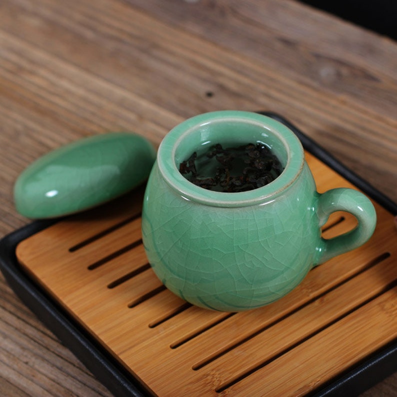 Chinese Porcelain Tea Cup with Lid and Strainer China Ceramic Etsy