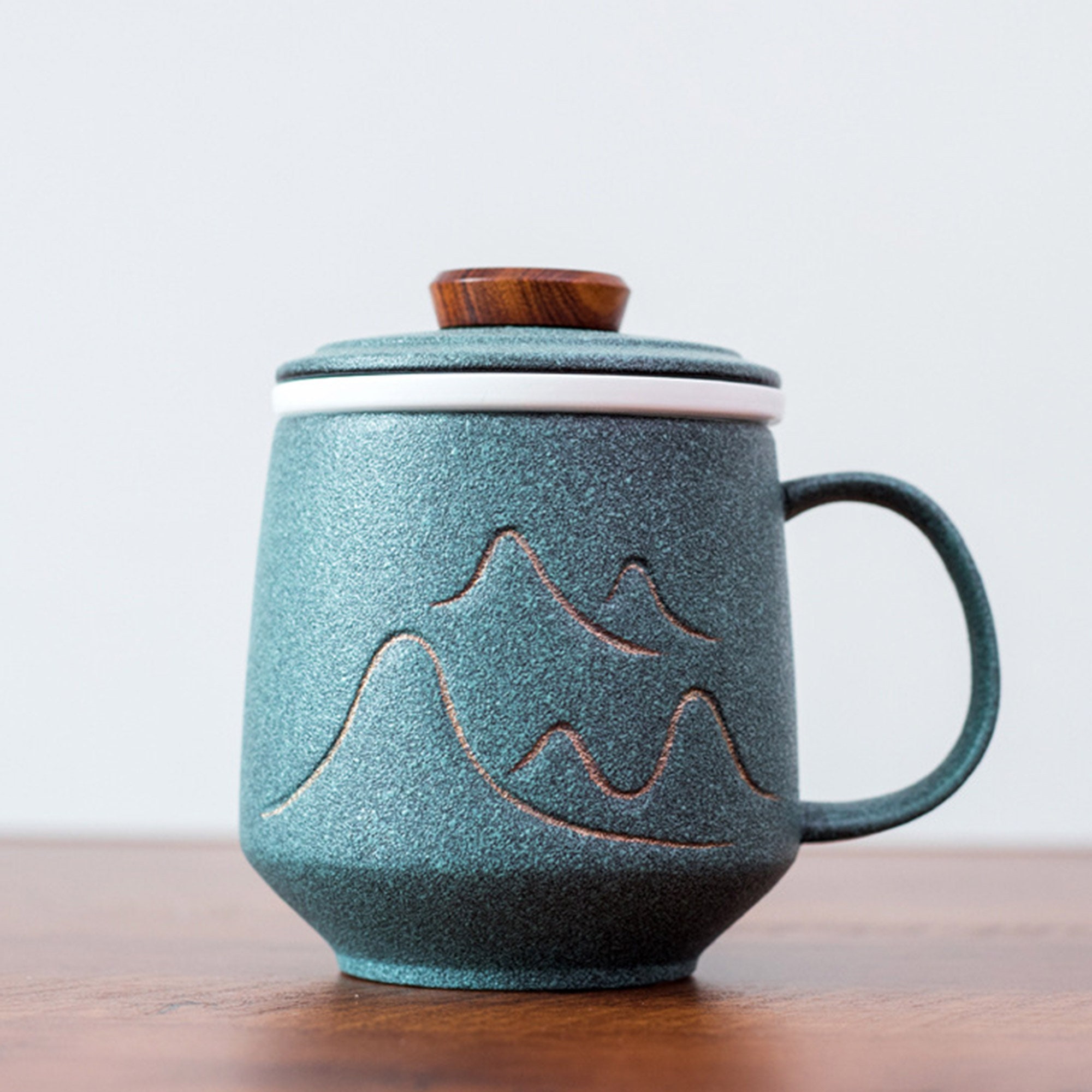 Tasse à Thé avec Infuseur et Couvercle 400ml Grand - Céramique