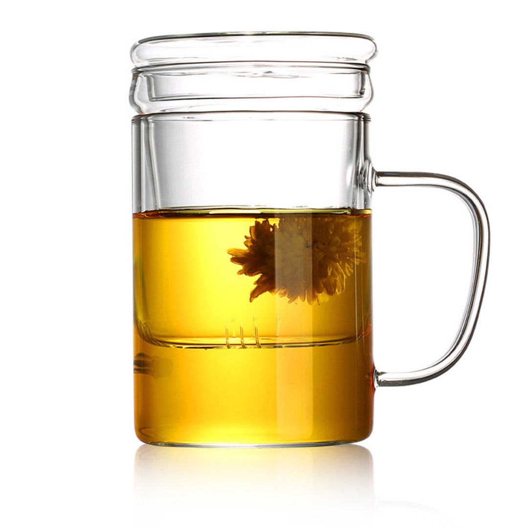Glass Tea Mug 400 Ml / 13.5 Fl. Oz With Removable Loose Etsy