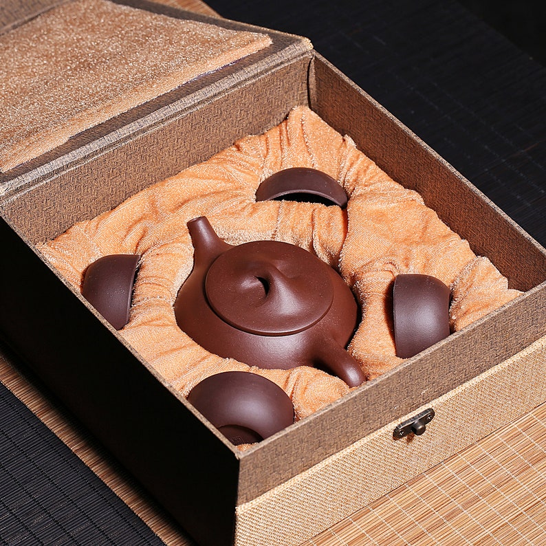 Yixing Zisha Tea Pot Set Yixing Purple Clay Chinese Teapot Tea Etsy