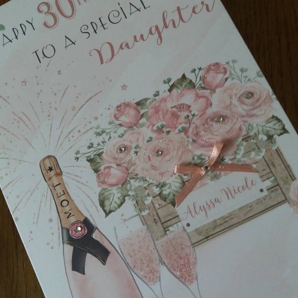 Personalised milestone birthday card,  -  Daughter, Sister, Auntie, Granddaughter, Niece, Friend, Daughter-in-law 18th, 21st, 30th