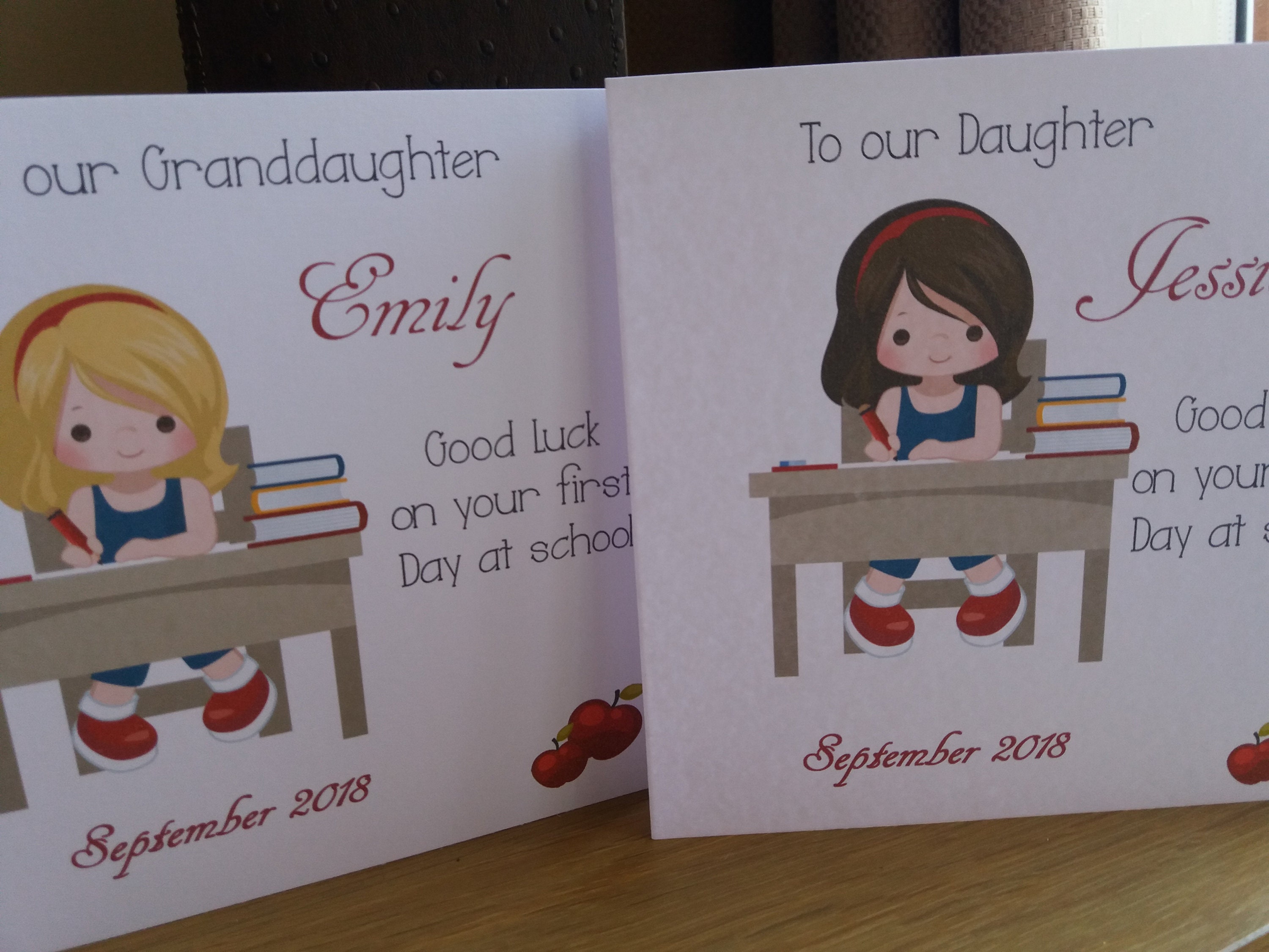 First day of school good luck card personalised, Hair colours -  Boys…