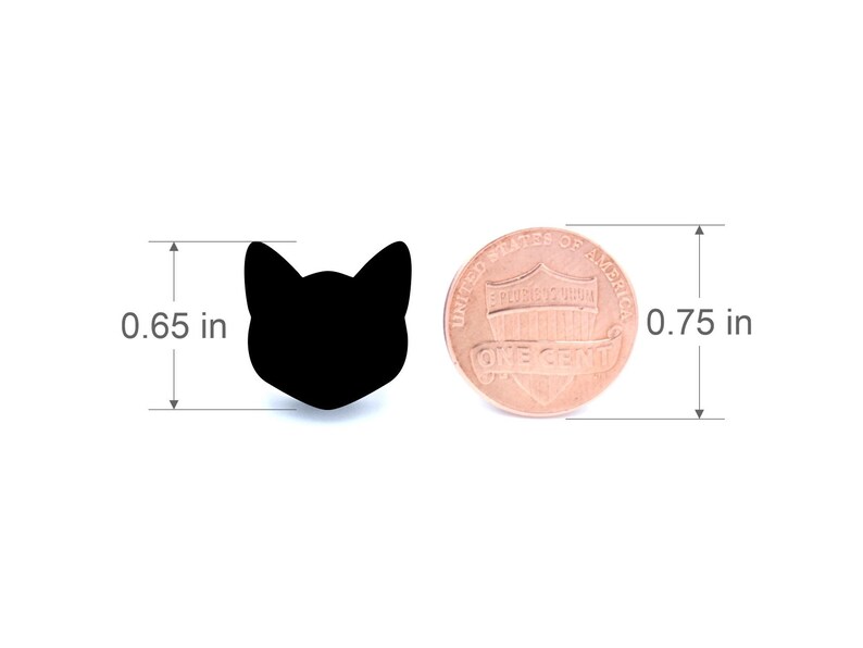 Cat Lover Gift Cat Stud Earrings Stud Earrings Cat Lover Wood Studs Wood Earrings Cat Jewelry Cat Earrings