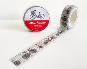 Bicycle washi tape, Bike decorative craft tape, Sticker supplies for scrapbooking and bullet journaling, Cargo bike, Mountain bike, Cyclist