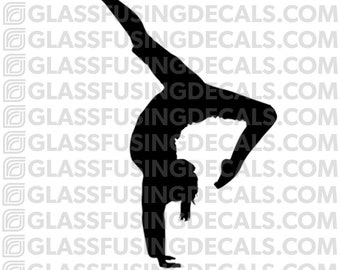 Yoga 2 - Handstand 1 Glass Fusing Decal for Glass or Ceramics