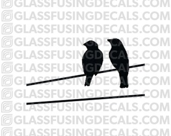 Birds On A Wire Glass Fusing Decal for Glass or Ceramics