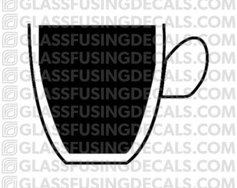 Tea or Coffee Mug Glass Fusing Decal for Glass or Ceramics