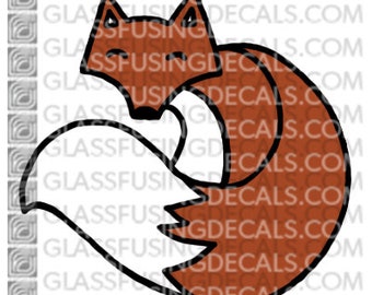 Fun Fox 2 -  Glass Fusing Decal for Glass, Ceramics, and Enamelling