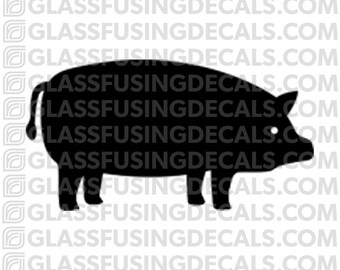 Pig Glass Fusing Decal for Glass, Ceramics, and Enamelling