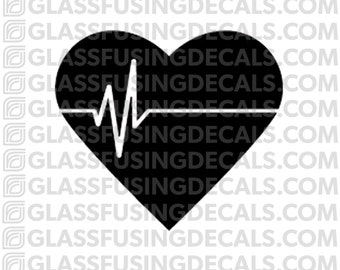 Heartbeat Glass Fusing Decal for Glass, Ceramics, and Enamelling