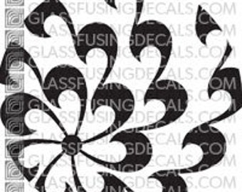 Flower Garden -  Glass Fusing Decal for Glass, Ceramics, and Enamelling - Large 9x9 inches