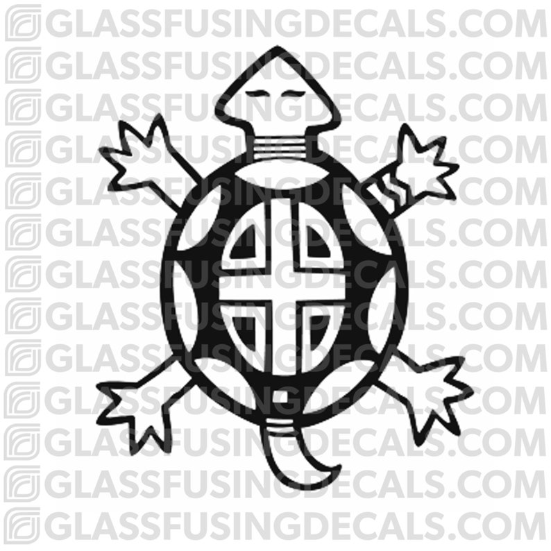 Turtle Spirit Glass Fusing Decal for Glass, Ceramics, and Enamelling image 1