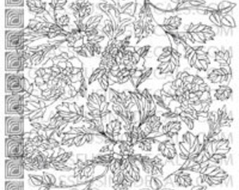 Flower Garden -  Glass Fusing Decal for Glass, Ceramics, and Enamelling - Large 9x9 inches