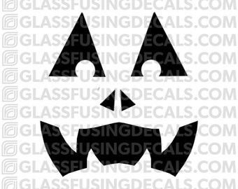 Pumpkin Face 3 Glass Fusing Decal for Glass or Ceramics