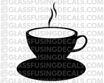 Tea Cup Glass Fusing Decal for Glass or Ceramics