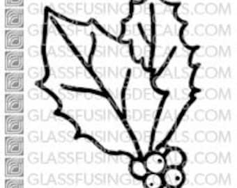 Holly Mistletoe - Glass Fusing Decal for Glass, Ceramics, and Enamelling