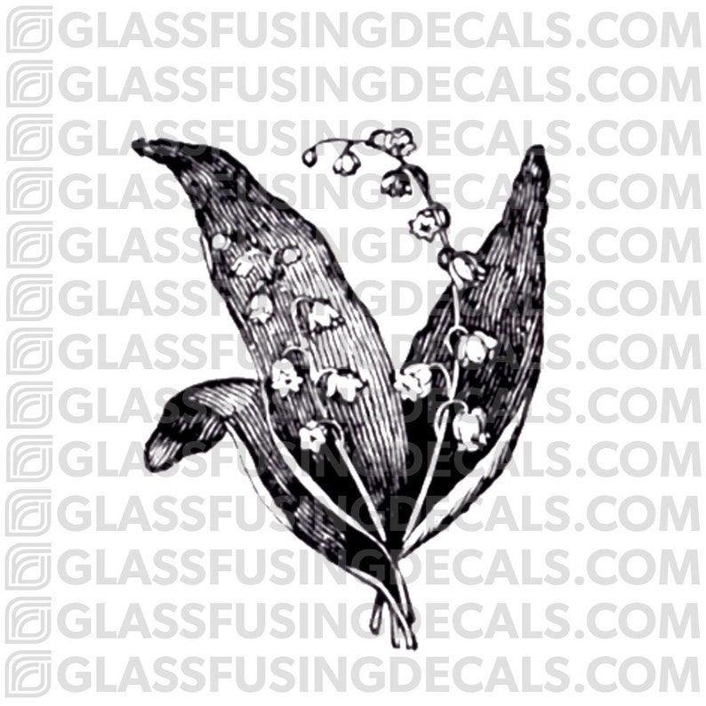 Lily of the Valley Glass Fusing Decal for Glass or Ceramics image 1