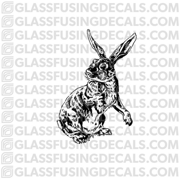 Rabbit Glass Fusing Decal for Glass or Ceramics