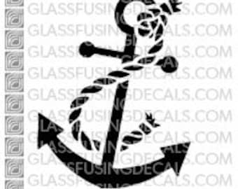 Ocean Life - Anchor 2 - Glass Fusing Decal for Glass, Ceramics, and Enamelling