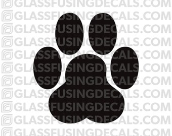 Cat Paw Print Glass Fusing Decal for Glass or Ceramics