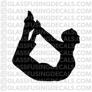 Yoga 4 - Bow Pose Glass Fusing Decal for Glass or Ceramics