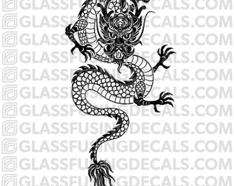Dragon 2 - Glass Fusing Decal for Glass, Ceramics, and Enamelling