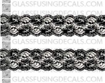 Lace -  Glass Fusing Decal for Glass, Ceramics, and Enamelling - Large 2x9 inches