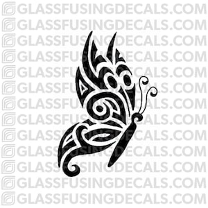 Butterfly Tribal Design Glass Fusing Decal for Glass or Ceramics