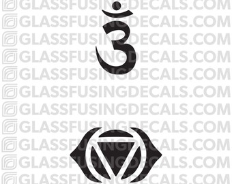 06 Third Eye Chakra 2-Pack Set Glass Fusing Decal for Glass or Ceramics