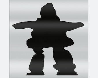 Inukshuk Vinyl Window Sticker on Clear Backing for Walls or Windows 3"x3"