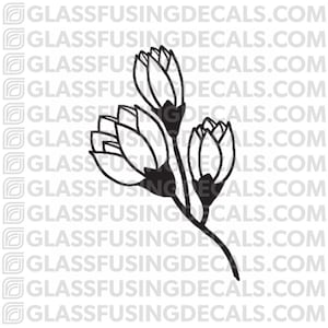 Magnolia Glass Fusing Decal for Glass or Ceramics
