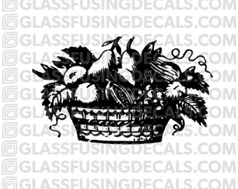 Pear Basket Glass Fusing Decal for Glass or Ceramics