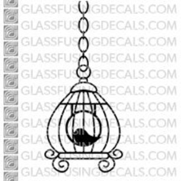 Birdcage 2 -  Glass Fusing Decal for Glass, Ceramics, and Enamelling