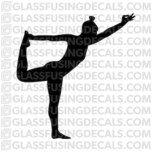 Yoga 12 - Standing Bow Pose 2 Glass Fusing Decal for Glass or Ceramics