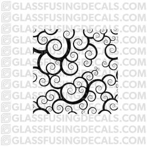 Swirls Filled Mini Glass Fusing Decal for Glass or Ceramics