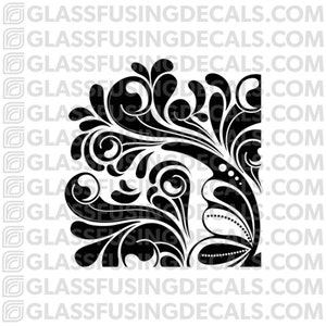 Fancy Corner Mini Pattern Glass Fusing Decal for Glass, Ceramics, and Enamelling image 1