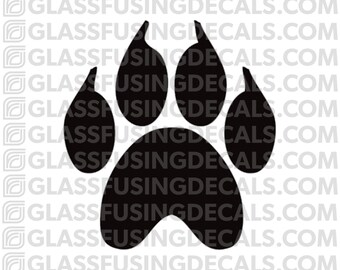 Dog Paw Print Glass Fusing Decal for Glass or Ceramics