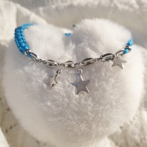 silver ocean blue reglable bracelet