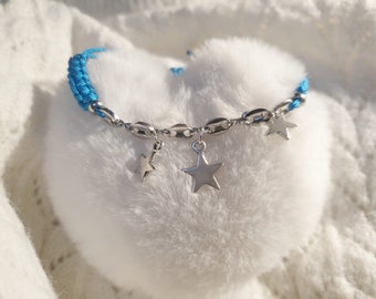 bracciale reglabile blu oceano argento