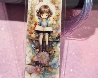 花柄の読書休憩ブックマーク